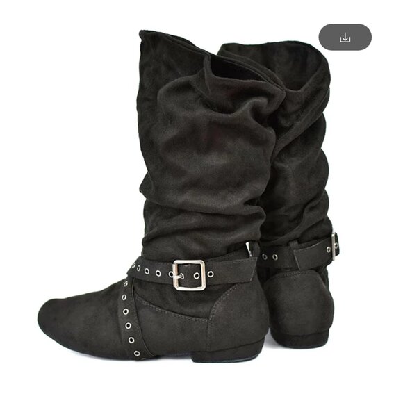Suede Mid Calf Boots - Picture 1 of 3